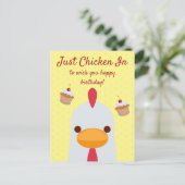 Nur Hühnchen in einfachem, lustig gelben Happy Geb Postkarte (Stehend Vorderseite)