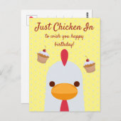 Nur Hühnchen in einfachem, lustig gelben Happy Geb Postkarte (Vorne/Hinten)