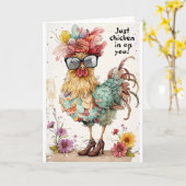 Nur Hühnchen in Ihrer Grußkarte Karte (Gelbe Blume)