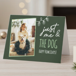 Nur ich & der Hund Frohe Howlidays Faltekarte Feiertagskarte