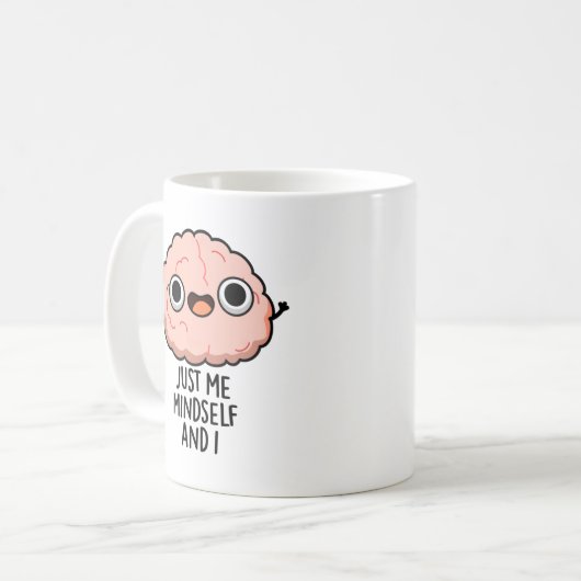 Nur ich mich und ich lustige Gehirnpuppe Kaffeetasse (Vorderseite Links)