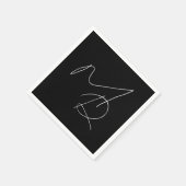 Nur Initialen... Simple Thin Monogram B&W Serviette (Ecke)