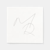 Nur Initialen... Simple Thin Monogram Serviette (Vorderseite)