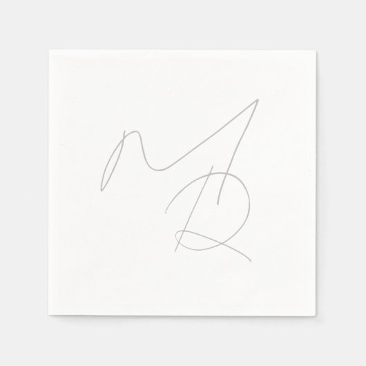 Nur Initialen... Simple Thin Monogram Serviette (Vorderseite)