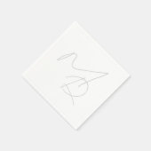 Nur Initialen... Simple Thin Monogram Serviette (Ecke)
