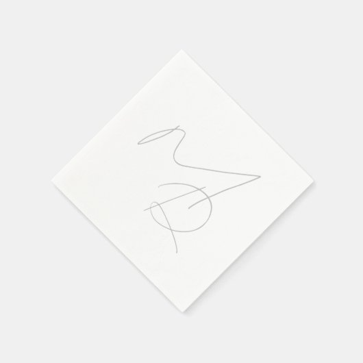 Nur Initialen... Simple Thin Monogram Serviette (Ecke)