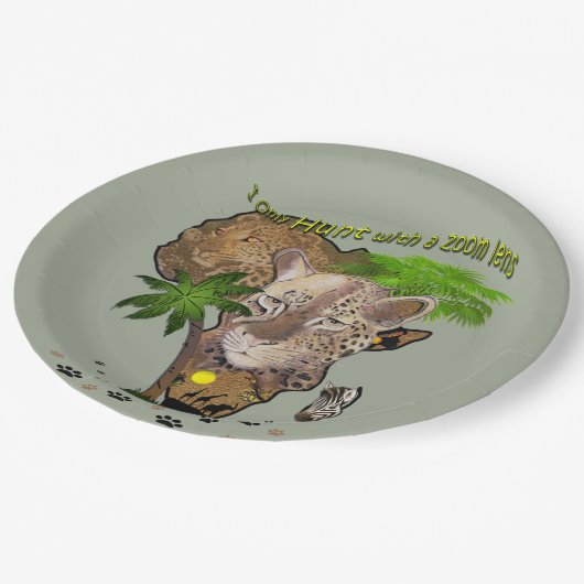 Nur Jagd mit Zoomobjektiv Pappteller (Schrägansicht)