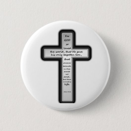 Nur John-3:16 Kreuz Button (Vorderseite)