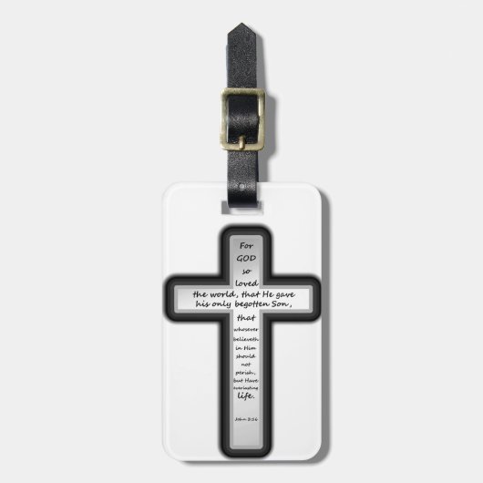 Nur John-3:16 Kreuz Gepäckanhänger (Vorderseite vertikal)