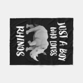 Nur Junge, der Lieben Rhinos Tiergeschenk Fleecedecke (Vorderseite (Horizontal))