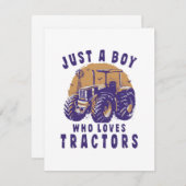 Nur Junge, der Lieben Traktoren Farm Trucks Begleitkarte (Vorne/Hinten)