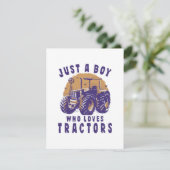 Nur Junge, der Lieben Traktoren Farm Trucks Begleitkarte (Stehend Vorderseite)