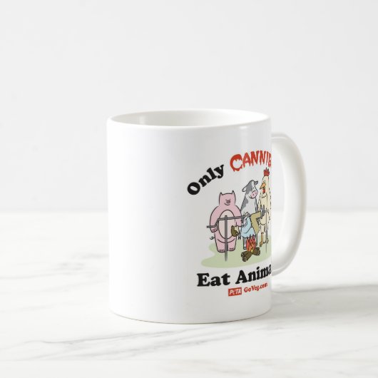 Nur Kannibalen essen Tier-Tasse Kaffeetasse (VorderseiteRechts)