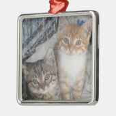 Nur Kätzchen Silbernes Ornament (Links)