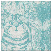 nur Kätzchen Türkis Stoff (Nahaufnahme)