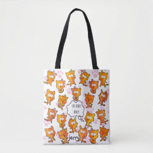 "Nur Katzen-Vibes" Süßes Design mit Namensoption Tasche