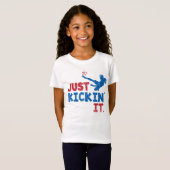 Nur Kickin It Soccer Red & Blue - GraphicLoveShop T-Shirt (Vorne ganz)