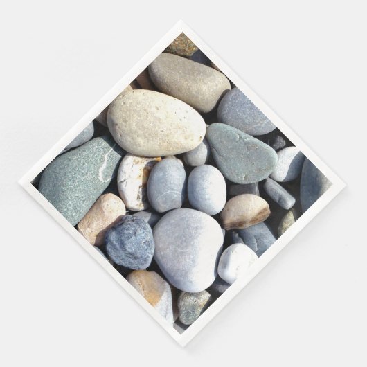 Nur Kieselsteine Naturfarben Cool Stone Deko Serviette (Ecke)