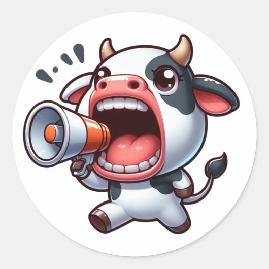 Nur Kuh Runder Aufkleber (Vorderseite)