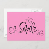 Nur lächeln postkarte (Vorne/Hinten)