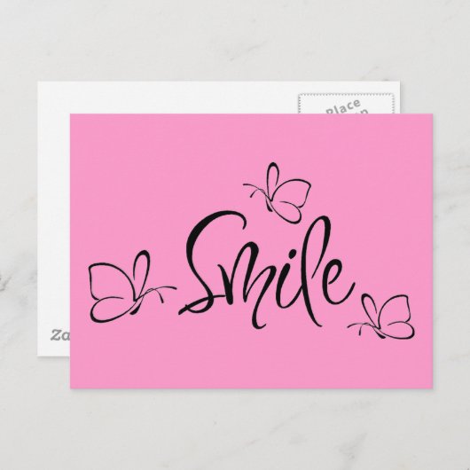 Nur lächeln postkarte (Vorne/Hinten)