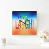 Nur lachen quadratische wanduhr (Zuhause)