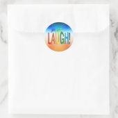 Nur lachen runder aufkleber (Tasche)