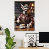 Nur Lattes, Flannel und Bulldoggen Poster (Heimbüro)
