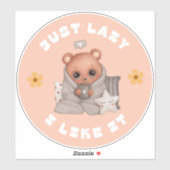 NUR LAZY UND ICH MAG ES BÄRENAUFkleber Aufkleber (Blatt)