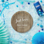 Nur Liebe Country Glam Rustikale Hochzeit Pappteller (Party)