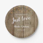 Nur Liebe Country Glam Rustikale Hochzeit Pappteller (Vorderseite)