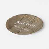 Nur Liebe Country Glam Rustikale Hochzeit Pappteller (Schrägansicht)