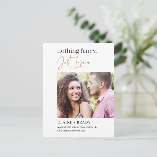 Nur Liebe EDITABLE FARBE Save the Date Postkarte (Stehend Vorderseite)