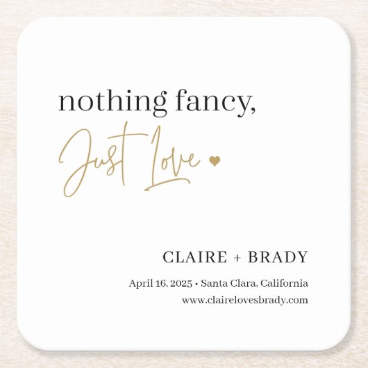 Nur Liebe EDITABLE FARBEN Hochzeiten Untersetzer (Vorderseite)