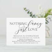 Nur Liebe, einfaches Hochzeitsfeier-Party Einladung (Stehend Vorderseite)