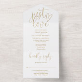 Nur Liebe Elegantes Script Moderne Goldhochzeit All In One Einladung (Innen Boden)