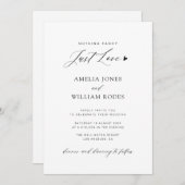 Nur Liebe ganz einfach in einer Hochzeitsfeier Ein Einladung (Vorne/Hinten)