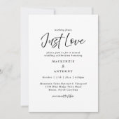 Nur Liebe handgeschriebene Hochzeit Schwarz-weiß m Einladung (Vorderseite)