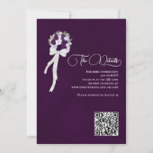 Nur Liebe Lila Rose QR Code Boho Blumenhochzeit Einladung (Rückseite)