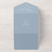 Nur Liebe Moderner QR Code Dusty Blue Wedding All In One Einladung (Außenbereich)