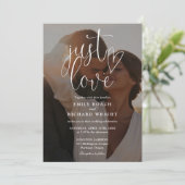 Nur Liebe Modernes Foto QR Code Hochzeit Einladung (Stehend Vorderseite)