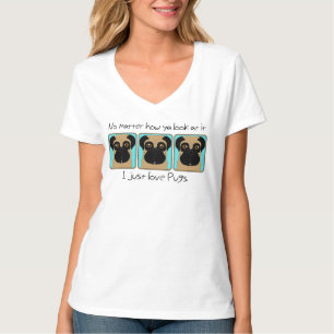 Nur Liebe Mops Zitate lustige Mops Aquamarin T-Shirt