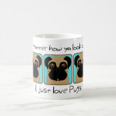 Nur Liebe Möpsen Zitat und lustige Möpsen schauen Kaffeetasse (Mittel)