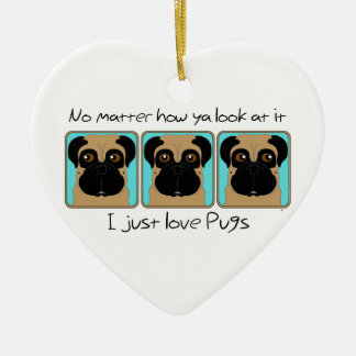 Nur Liebe Möpsen Zitat und lustige Möpsen schauen  Keramik Ornament