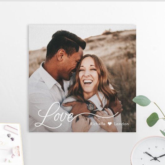 Nur Liebe Personalisiertes Foto Wrapped Canvas Leinwanddruck