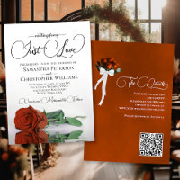 Nur Liebe Rost Orange Rose QR Code Hochzeit