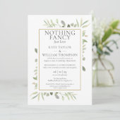 Nur Liebe Sequel Wedding Vows Greenery Einladung (Stehend Vorderseite)