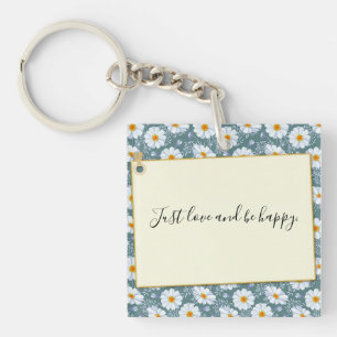 Nur Liebe und Happy Button Schlüsselanhänger