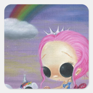 Nur Liebe und Lachen Quadratischer Aufkleber