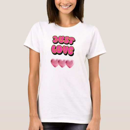 Nur Liebe: Y2K 2000s Heart T-Shirt (Vorderseite)